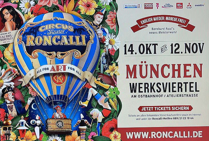 Roncalli kommt ab 14.10.2023 wieder nach München